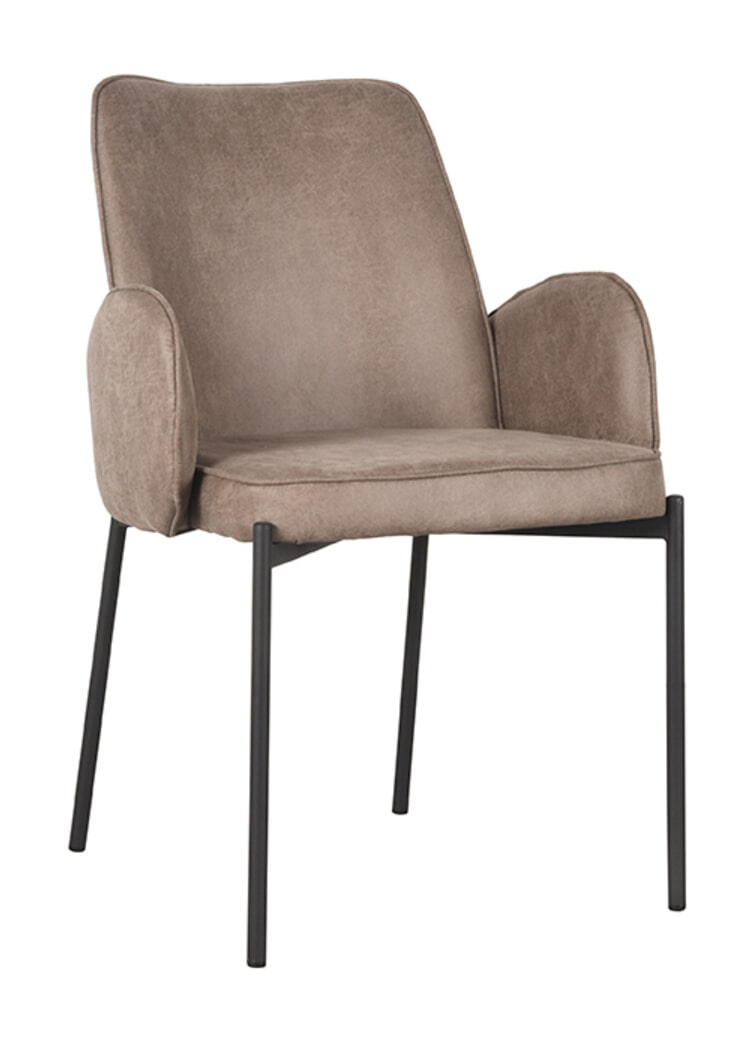 LABEL51 Eetkamerstoel Joni Micro Suede - Taupe | LABEL51