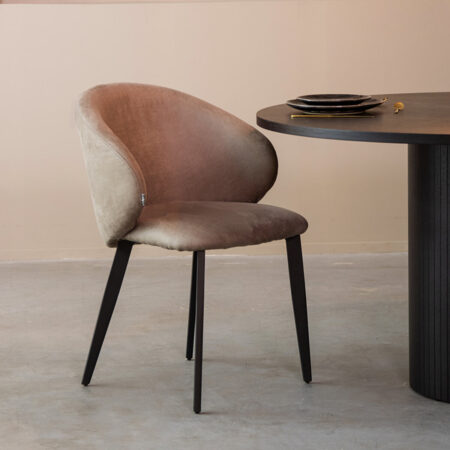LABEL51 Eetkamerstoel Logan Micro Suede - Taupe | LABEL51