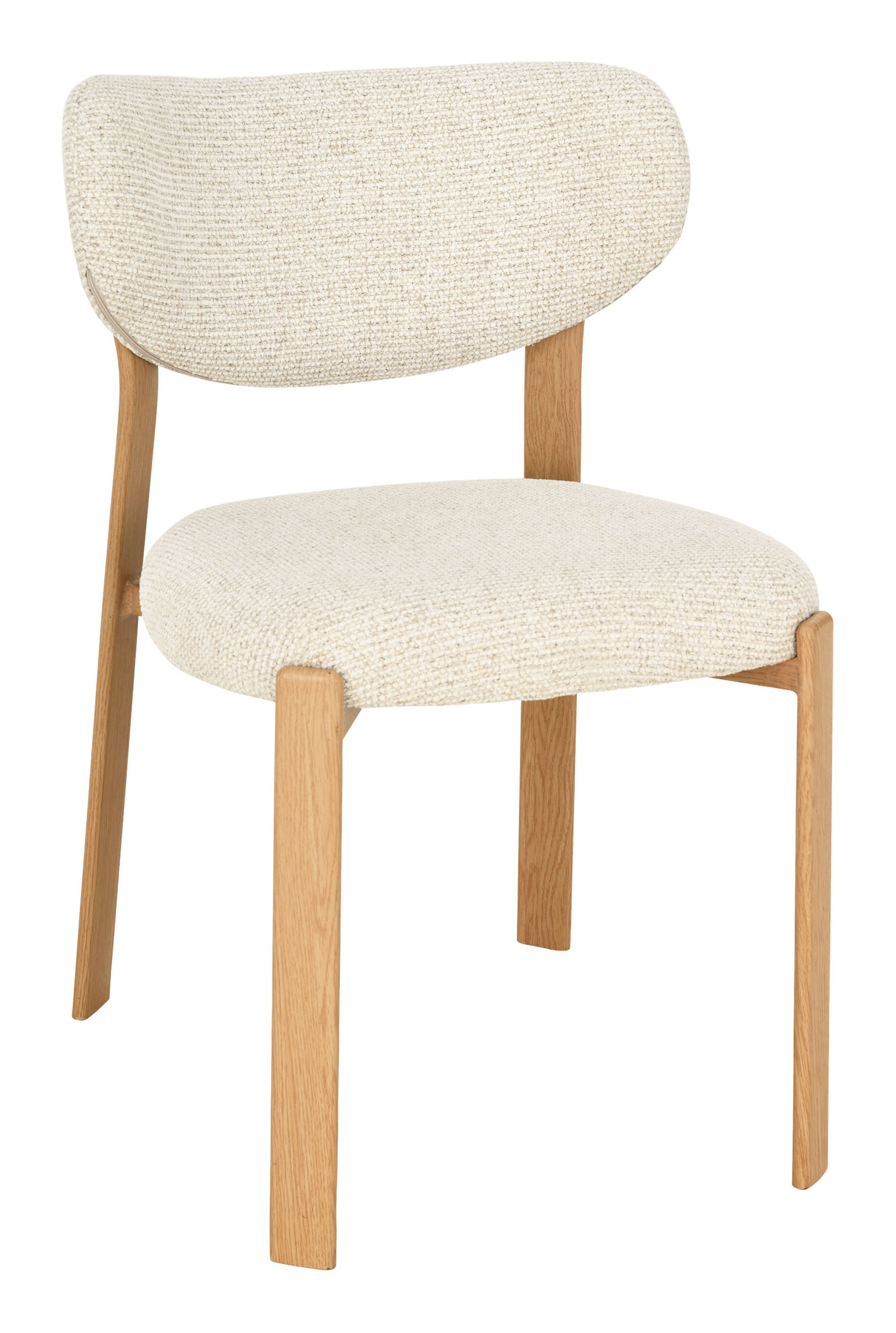 LABEL51 Eetkamerstoel Mika Prestige-stof en naturel houtlook - Naturel | LABEL51