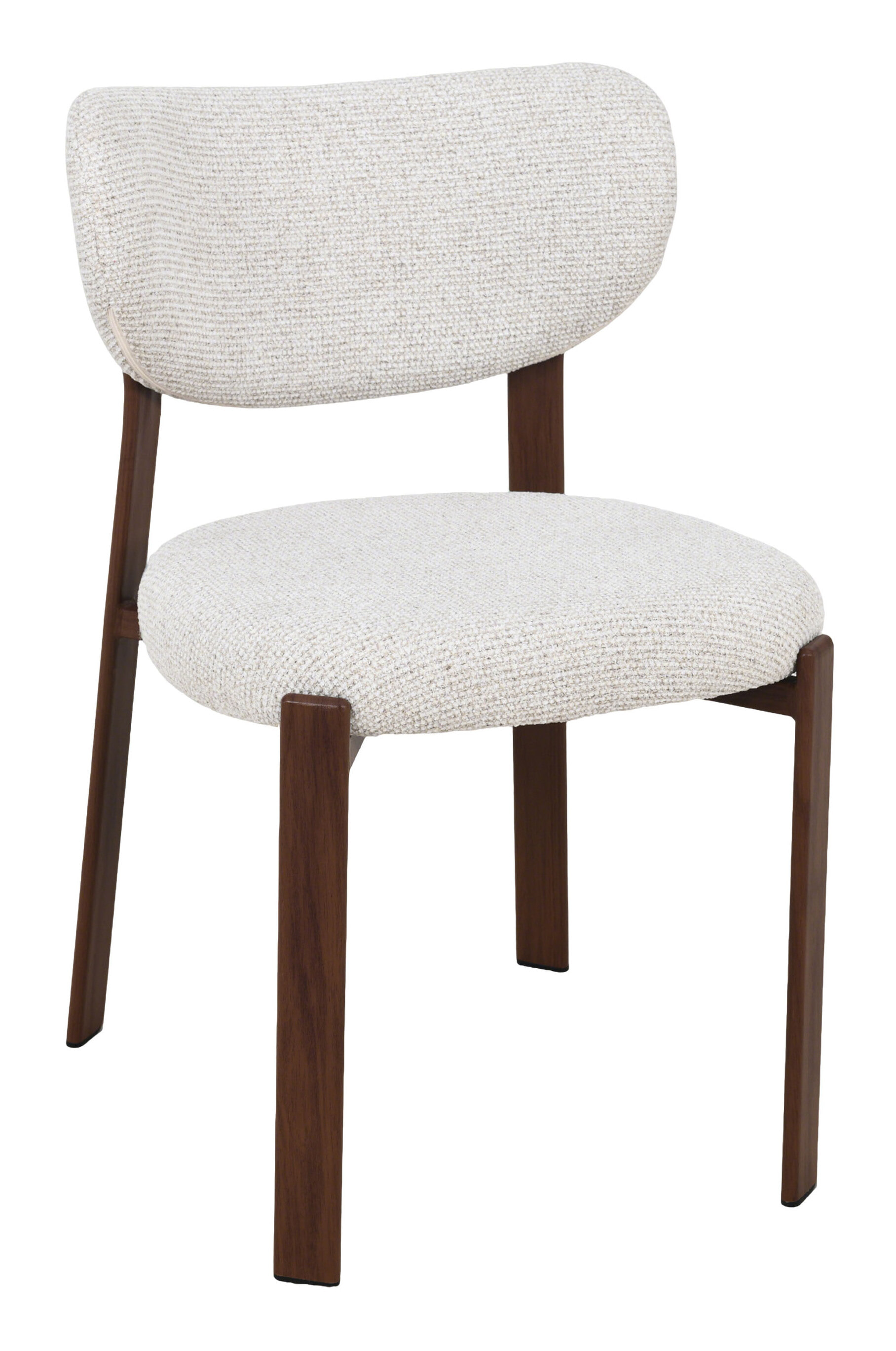 LABEL51 Eetkamerstoel Mika Prestige stof en walnoot houtlook - Naturel | LABEL51
