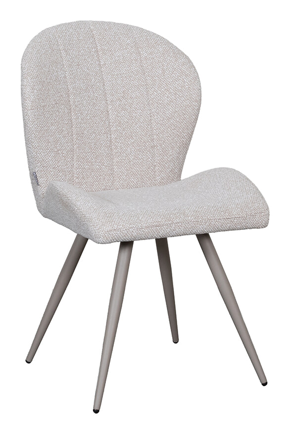 LABEL51 Eetkamerstoel Sil Bouclé - Naturel/Taupe | LABEL51