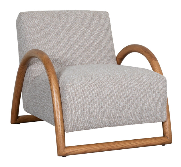 LABEL51 Fauteuil Viggo Bouclé en naturel essenhout - Naturel | LABEL51