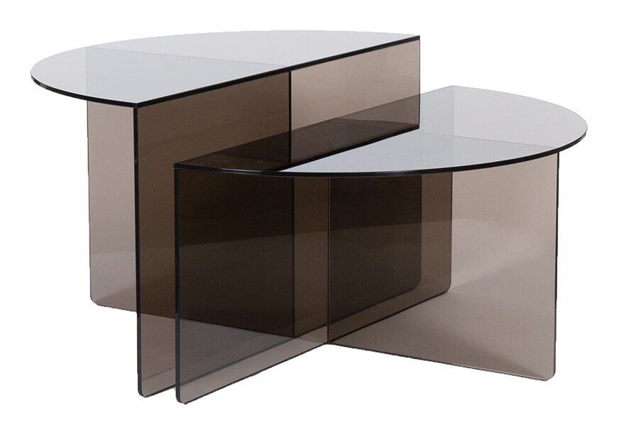 LABEL51 Organische Salontafel Rosa Glas