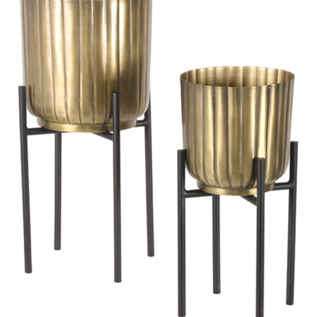 LABEL51 Plantenstandaard Plantin Set van 2 stuks - Antiek Goud | LABEL51