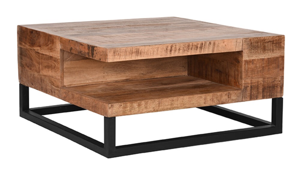 LABEL51 Vierkante Salontafel Cube Rough Mangohout