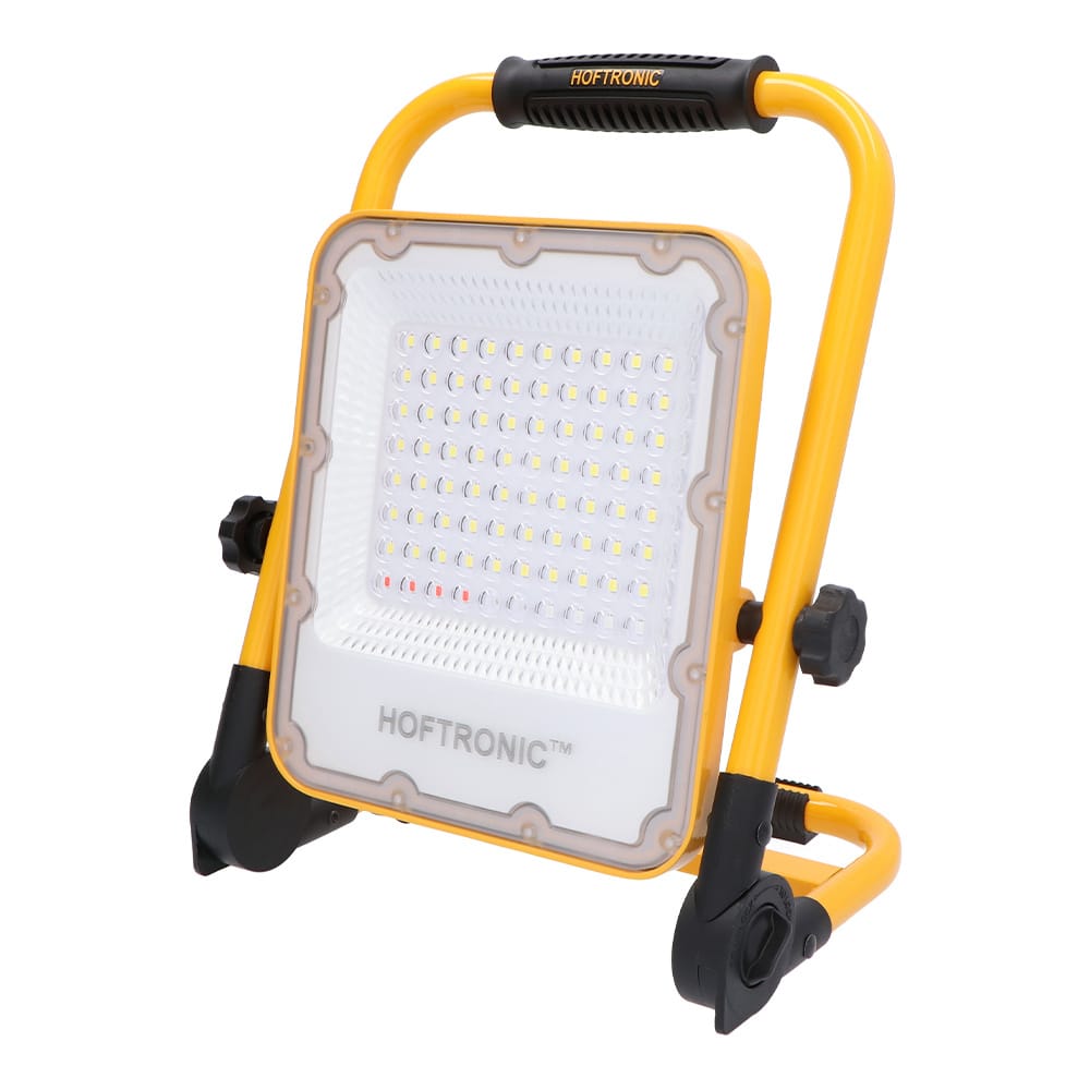 LED Bouwlamp met accu - 1500lm 50W - 6400K - Verstelbaar - Kantelbaar - 4 modi - IP65 waterdicht | HOFTRONIC