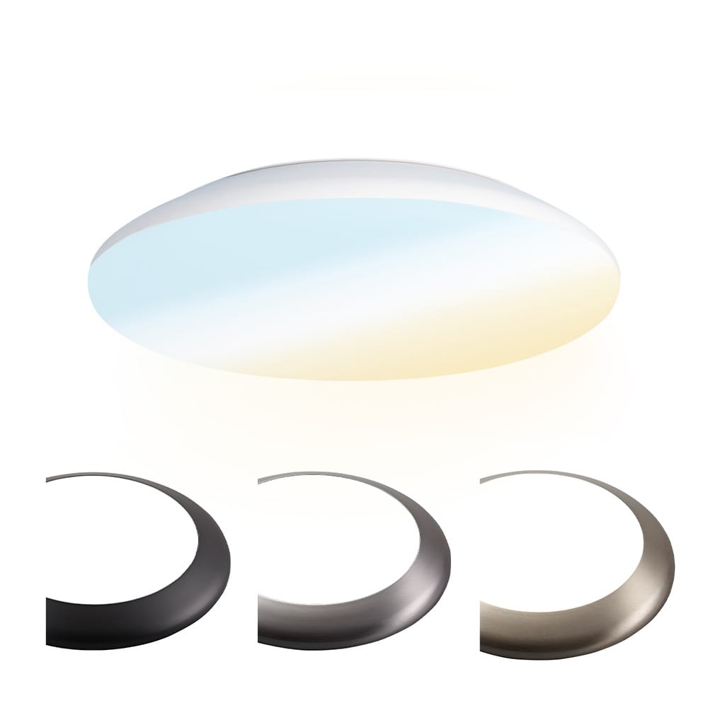 LED Bulkhead - Diameter 25cm - 12W 1300 lumen - CCT Lichtkleur instelbaar - IP65 waterdicht - Vandalismeproof - Plafonniere - Voor binnen en buiten - Chroom | HOFTRONIC