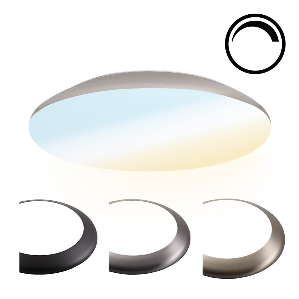 LED Bulkhead - Diameter 30cm - 18 Watt 2100 lumen - CCT Lichtkleur instelbaar - IP65 waterdicht - Vandalismeproof - Dimbaar - Plafonniere - Voor binnen en buiten - Chroom | HOFTRONIC