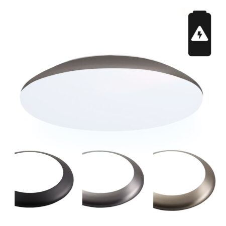 LED Bulkhead - Diameter 30cm - 18W 2100lm - 6500K daglicht wit - IP65 waterdicht - Vandalismeproof - Met noodaccu - Voor binnen en buiten - RVS | HOFTRONIC