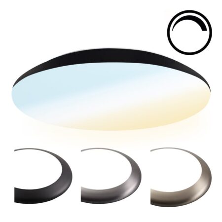 LED Bulkhead - Diameter 38cm - 25 Watt 2600 lumen - CCT Lichtkleur instelbaar - IP65 waterdicht - Vandalismeproof - Dimbaar - Plafonniere - Voor binnen en buiten - Chroom | HOFTRONIC