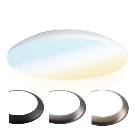 LED Bulkhead - Diameter 38cm - 25 Watt 2600 lumen - CCT Lichtkleur instelbaar - IP65 waterdicht - Vandalismeproof - Plafonniere - Voor binnen en buiten - Chroom | HOFTRONIC