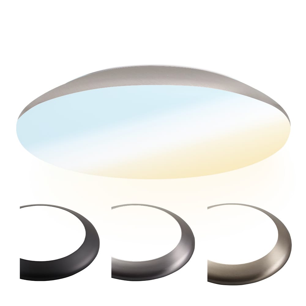 LED Bulkhead - Diameter 38cm - 25W 2600lm - CCT Lichtkleur instelbaar - IP65 waterdicht - Vandalismeproof - Plafonniere - Voor binnen en buiten - Chroom | HOFTRONIC