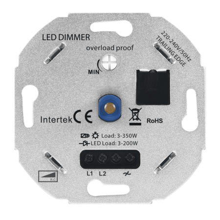 LED Dimmer Inbouw - 3-200 watt - Geschikt voor fase afsnijding - Trailing edge - Geschikt voor alle merken afdekmateriaal - Universeel | HOFTRONIC