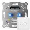 LED Duo Dimmer Inbouw - 2x 0-100 Watt - Geschikt voor fase afsnijding - Trailing edge - Incl. wit frame en druk/draaiknop | HOFTRONIC