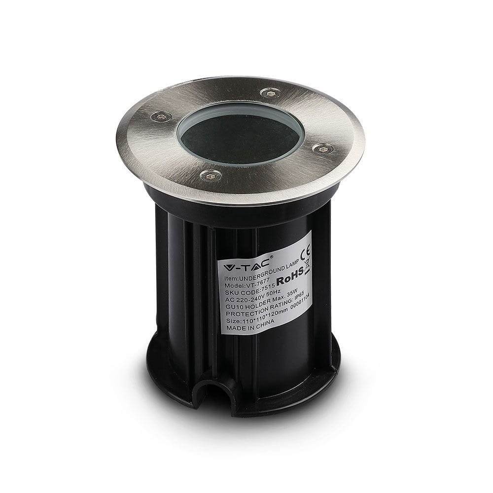 LED Grondspot buiten - Dimbaar - GU10 fitting - Tuinspot - Oprit - RVS - IP65 waterdicht | V-TAC