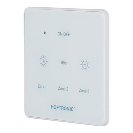 LED Muurdimmer Touchscreen - Draadloos - Touchpaneel - Geschikt voor 12V verandaverlichting - 3 kanaals - Op batterij - Wit | HOFTRONIC