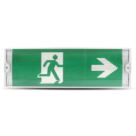 LED Noodverlichting met accu - Wand- en plafondmontage - 3 Watt - 6400K Daglicht wit - IP65 waterdicht - Incl. pictogram met 4 vluchtwegaanduiding stickers | V-TAC