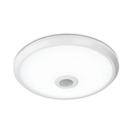LED Plafondlamp - Bewegingssensor & Schemerschakelaar - Rond - Ø29 cm - 12 watt - 1160 Lumen - 6400K daglicht wit - Wit - IP20 voor binnen | HOFTRONIC