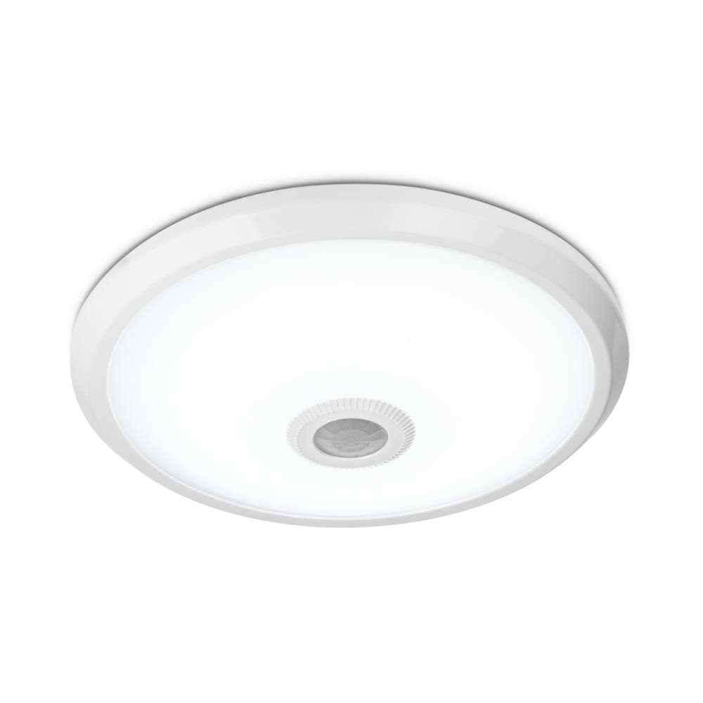 LED Plafondlamp - Bewegingssensor & Schemerschakelaar - Rond - Ø29 cm - 12 watt - 1160 Lumen - 6400K daglicht wit - Wit - IP20 voor binnen | HOFTRONIC