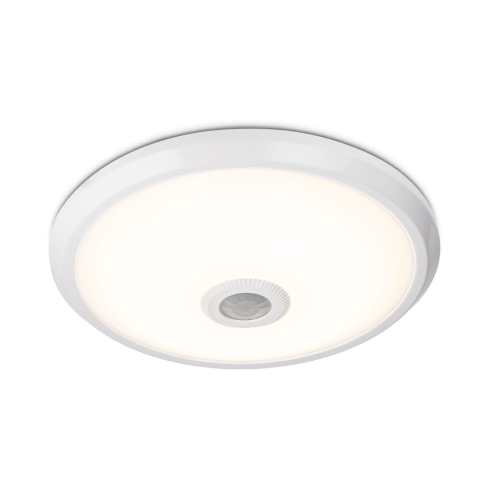 LED Plafondlamp - Met bewegingssensor - Rond - Ø29 cm - 12 watt - 1160 Lumen - 4000K neutraal wit - Wit - IP20 voor binnen | HOFTRONIC