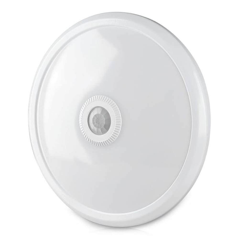 LED Plafondlamp met Sensor - 12W 900lm - 6400K daglicht wit - Rond Ø29cm - Bewegingssensor - Opbouw - Plafonniere - IP20 Voor binnen - Wit | V-TAC