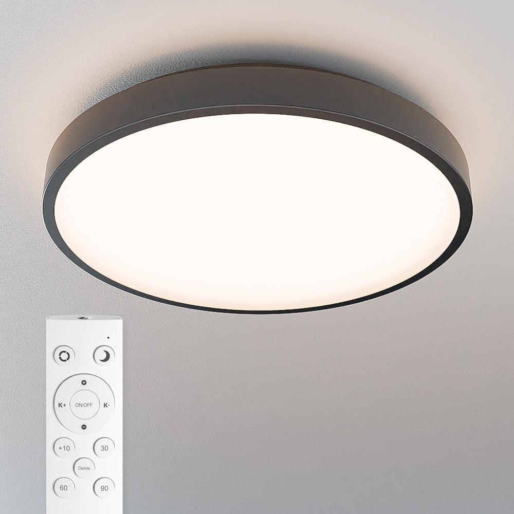 LED Plafondlamp zwart - IP44 waterdicht - 24 Watt 2600 lumen (108lm/w) - CCT lichtkleur instelbaar (3000K