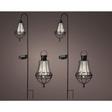 LED Solar lantaarn set metaal 4 -delig | Lumineo