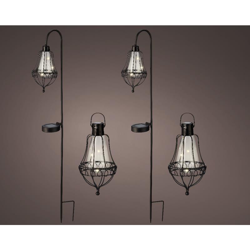 LED Solar lantaarn set metaal 4 -delig | Lumineo
