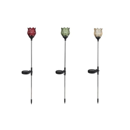 LED Solar tuinlamp tulp glas 9x9x79cm | Merkloos