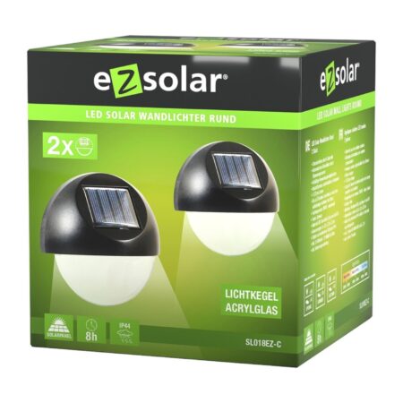 LED Solar wandlampset 2-delig warmwit | Ezolar