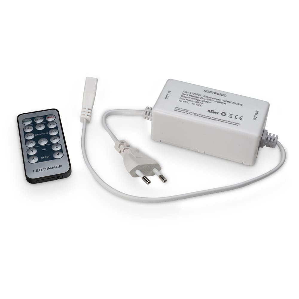 LED Strip dimmer V2 - Flex180-serie - Max. 500W - Inclusief afstandsbediening | HOFTRONIC
