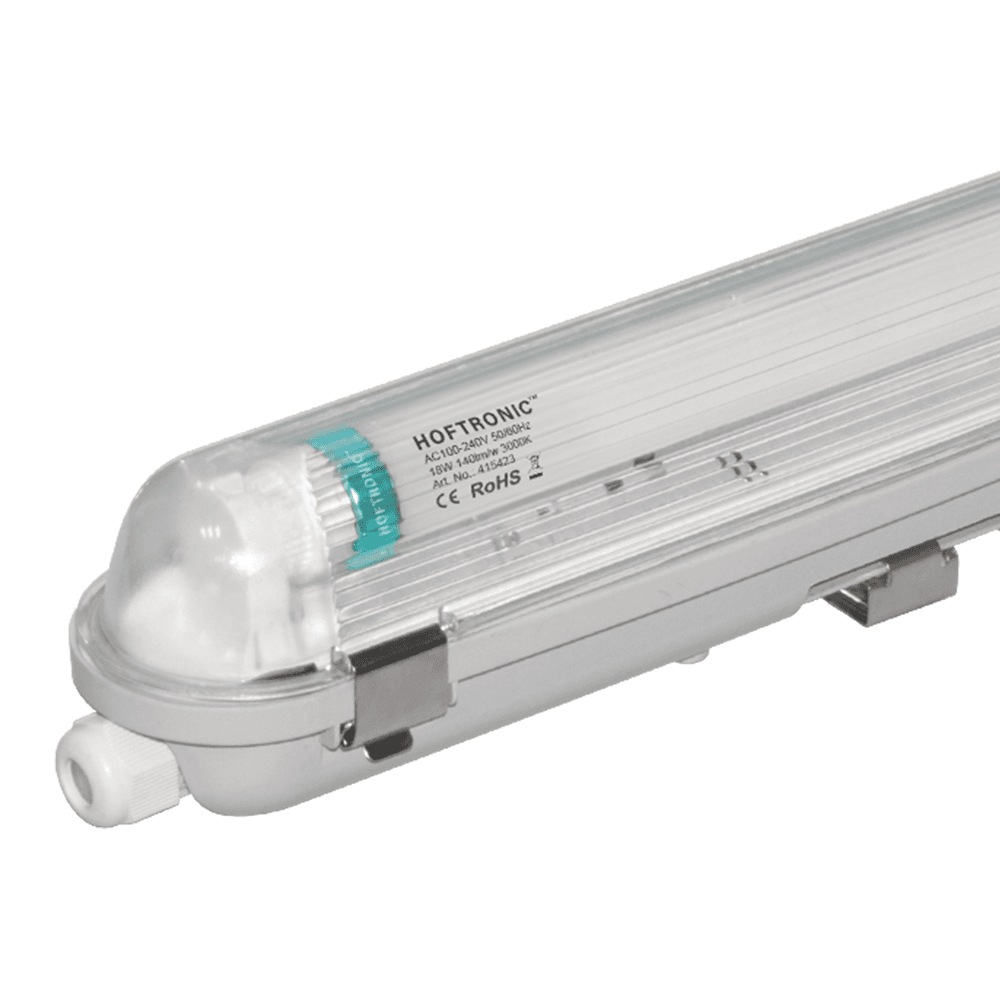 LED TL armatuur 120cm - T8 (G13) - 18 Watt 2520 lumen (140lm/W) - 3000K warm wit (830) - Koppelbaar - Flikkervrij - IP65 Waterdicht - LED TL Lamp | HOFTRONIC