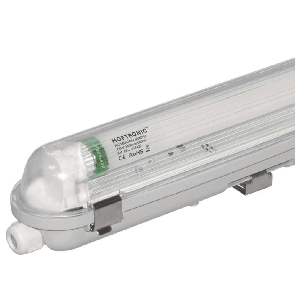 LED TL armatuur 60cm - T8 (G13) - 9W 1440 lumen (160lm/W) - 6000K daglicht wit (860) - Koppelbaar - Flikkervrij - IP65 Waterdicht - LED TL Lamp | HOFTRONIC