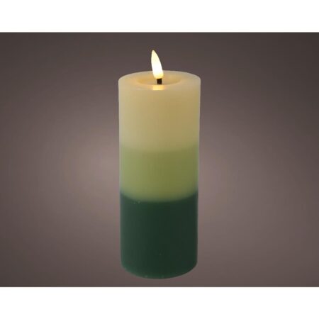 LED kaars vlamefffect Verloop 11cm groen | Lumineo