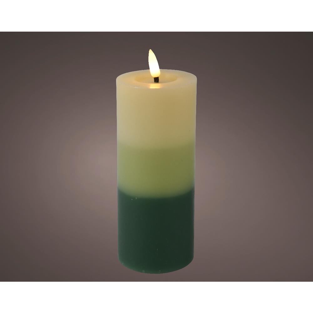 LED kaars vlamefffect Verloop 15cm groen | Lumineo
