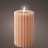 LED kaars wax ribbel Licht Roze H14