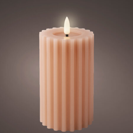 LED kaars wax ribbel Licht Roze H14