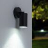 Lago LED Wandlamp zwart - 4 Watt 345 Lumen - IP44 Waterdicht - GU10 - 6500K Daglicht Wit - Dimbaar - Kantelbaar - Binnen en buiten - Modern | HOFTRONIC