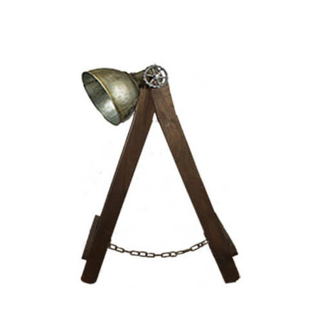 Lamp hout met blikken kap S |