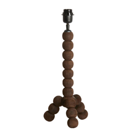 Lampvoet Veglio hout mat donkerbruin M | Light & Living