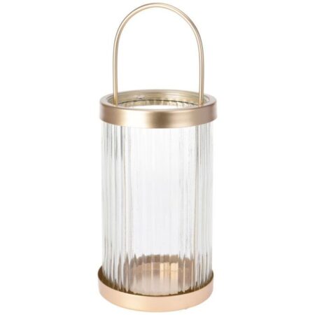 Lantaarn Glas Met Metalen Bodem |
