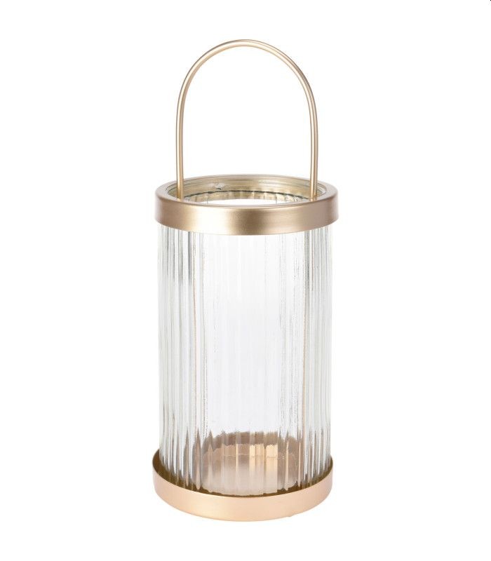 Lantaarn Glas Met Metalen Bodem |