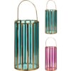 Lantaarn gekleurd glas met metaal Ø23cm | Home & Styling