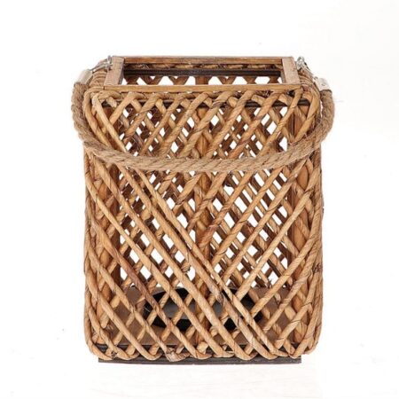 Lantaarn met glas 20x20x25cm bruin | HBX natural living