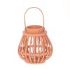 Lantaarn met glas h15cm roze | HBX natural living