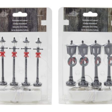 Lantaarnset voor kerstdorp 4-delig 10cm | Svenska Living