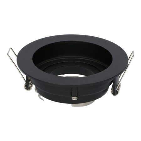 Laredo LED Inbouwspot - Kantelbaar armatuur - Diameter 100mm - GU10 Fitting incl. lamphouder - Rond - IP20 - Zwart | HOFTRONIC