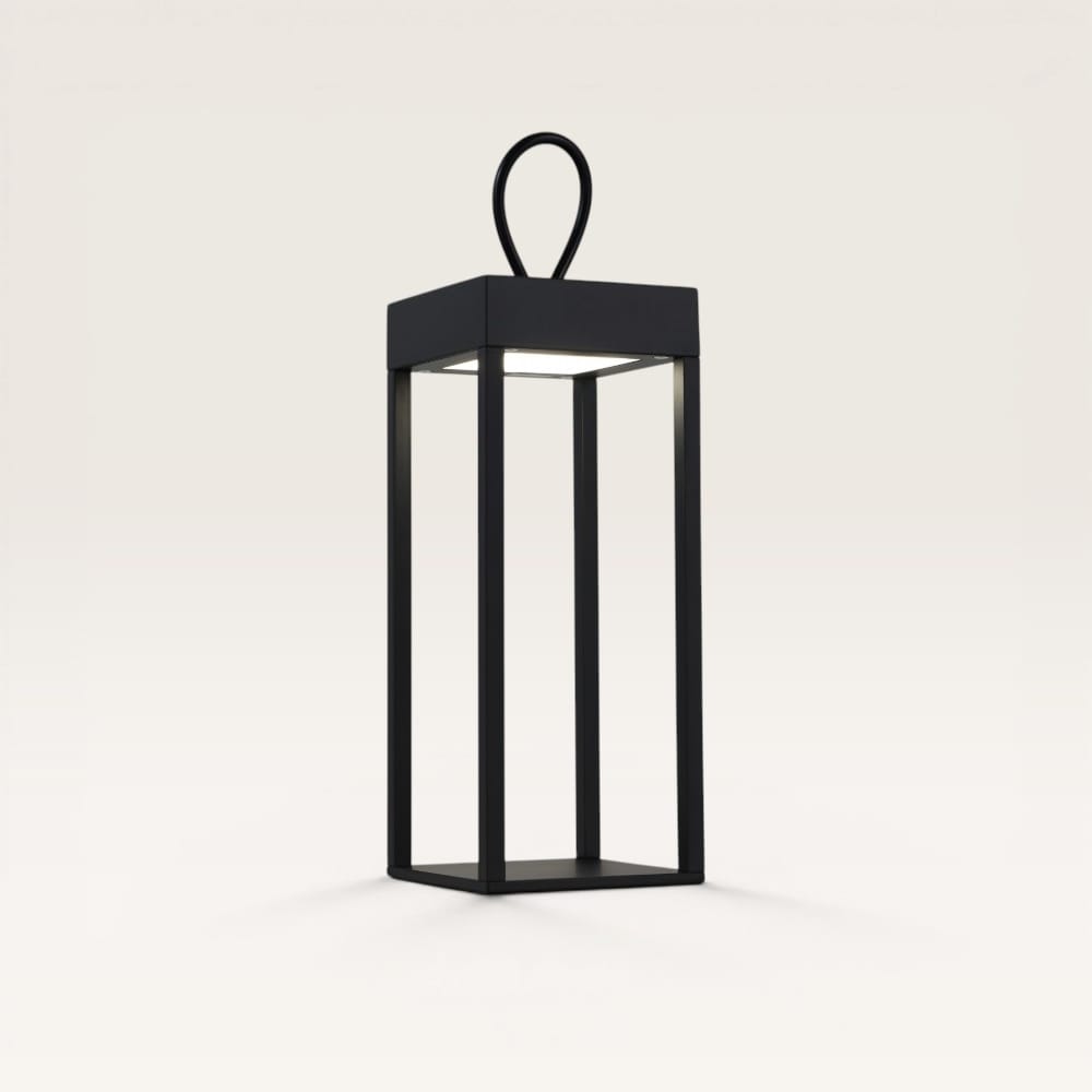 Larion - Tafellamp oplaadbaar Zwart 30 cm - Tafellamp horeca - Dimbaar - Modern design - USB-C - IP44 voor buiten - 3000K/4500K/6000K | LUSENZ