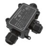 Lasdoos IP68 Waterdicht - 126x63x39mm - 3 ingangen - voor 2 en 3 aderige kabels (4-11mm) | HOFTRONIC