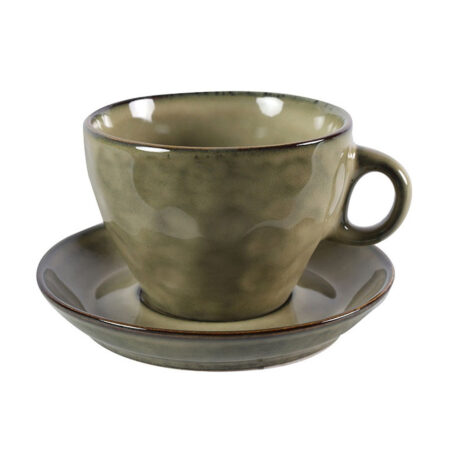 Latte macchiato kop & schotel Yarah L beige | Countryfield